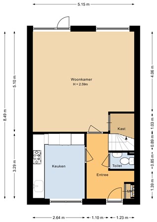 Plattegrond - Schouw 48 1, 8232 BD Lelystad - Begane grond - 2D.jpg